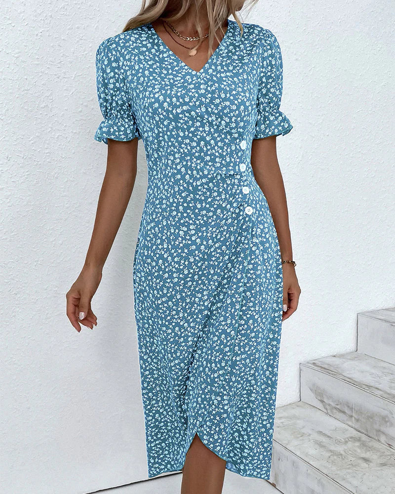 Dianne - Button Wrap Midi Dress