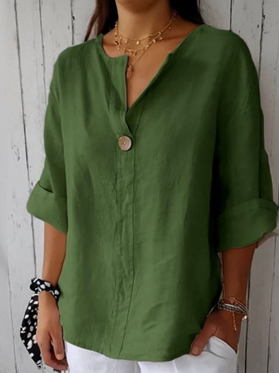 Janet - Casual V-Neck Blouse