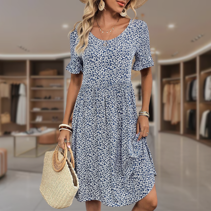 Margaret - Classic Floral Midi Dress