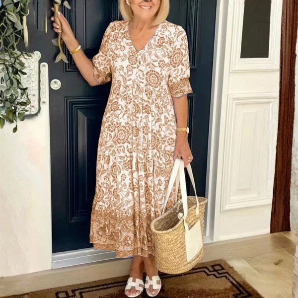 Keisha - Graceful V-Neck Floral