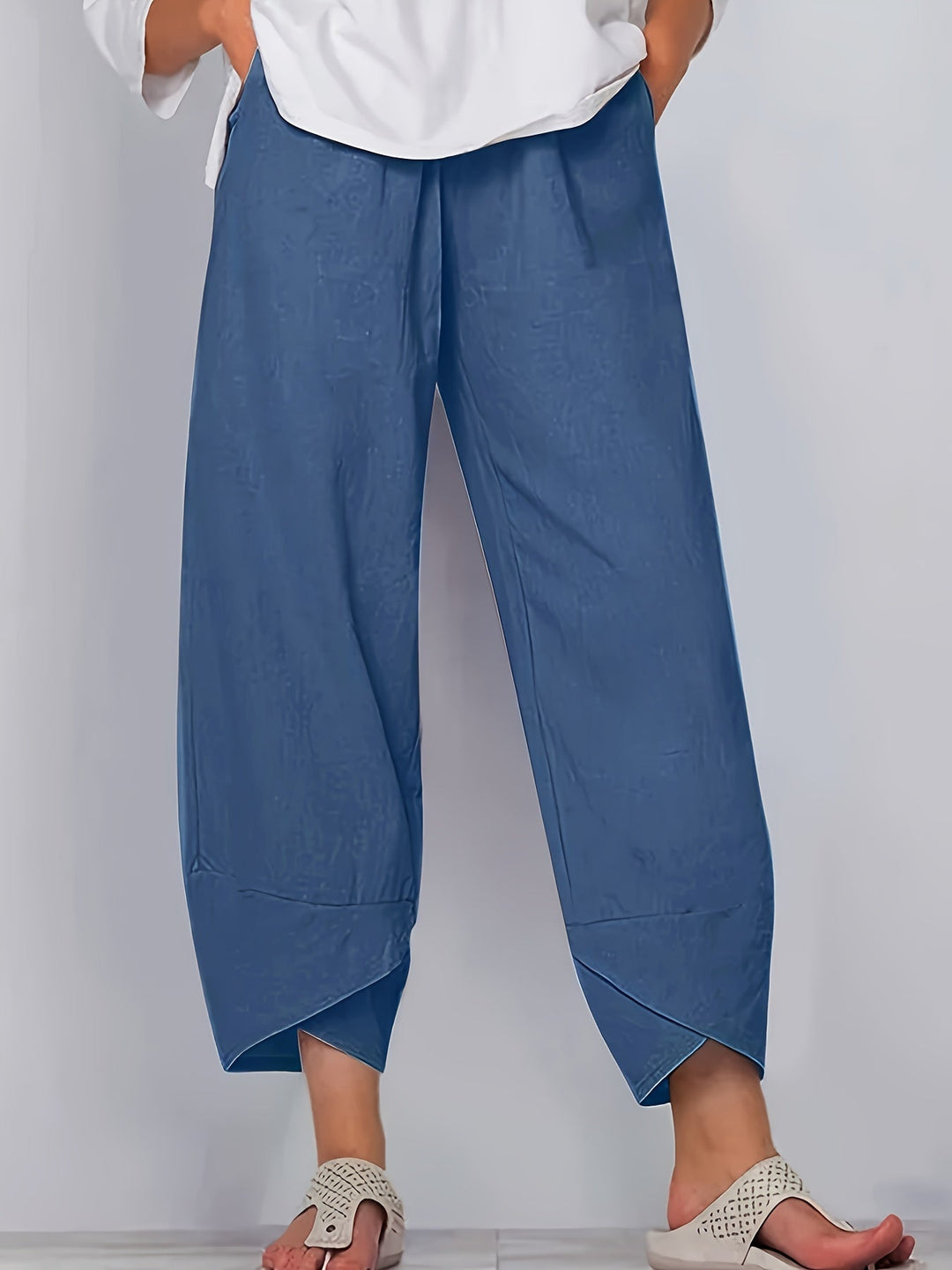Glenda - Asymmetric Hem Cropped Pants