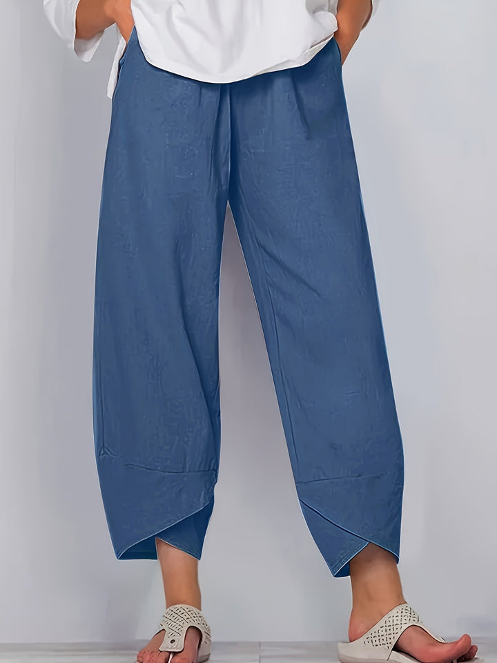 Glenda - Asymmetric Hem Cropped Pants