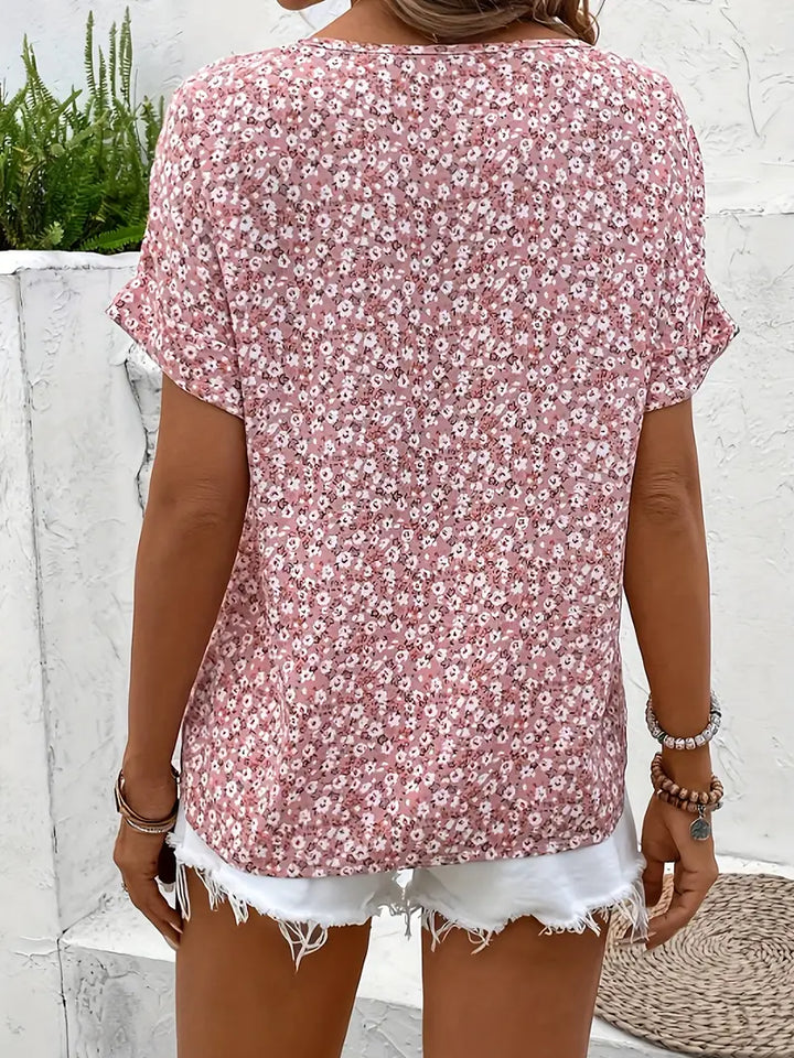 Cynthia - Floral Button-Up Blouse