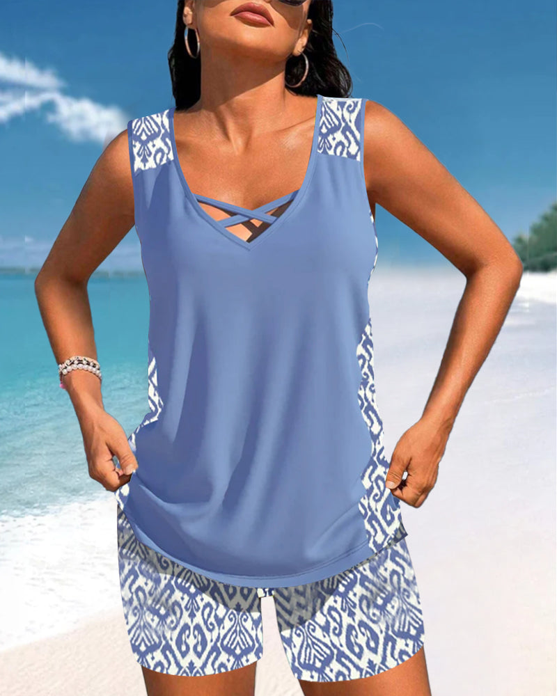 Pearl - Tankini Featuring Geometric Print