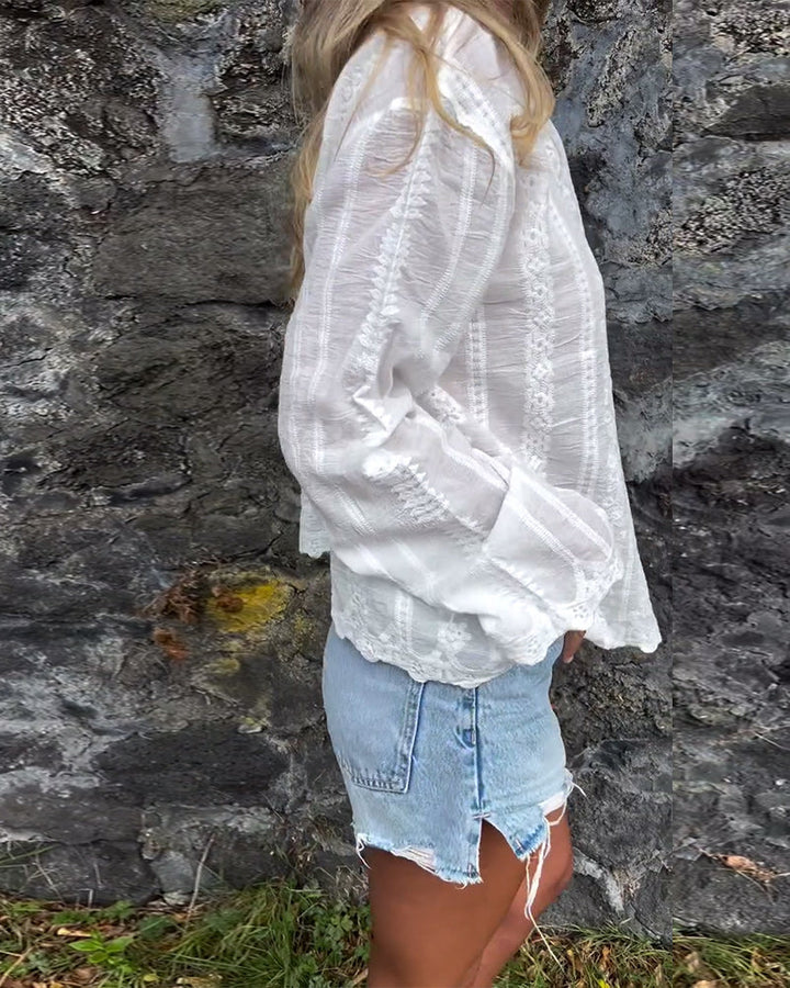 Maureen - Button-Up Polo Shirt