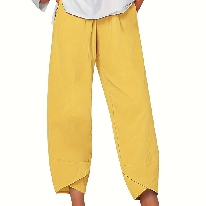 Glenda - Asymmetric Hem Cropped Pants