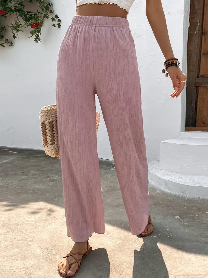 Kathryn - Navy Breeze Wide-Leg Pants