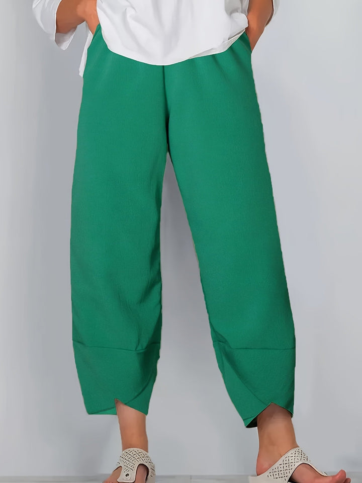 Glenda - Asymmetric Hem Cropped Pants