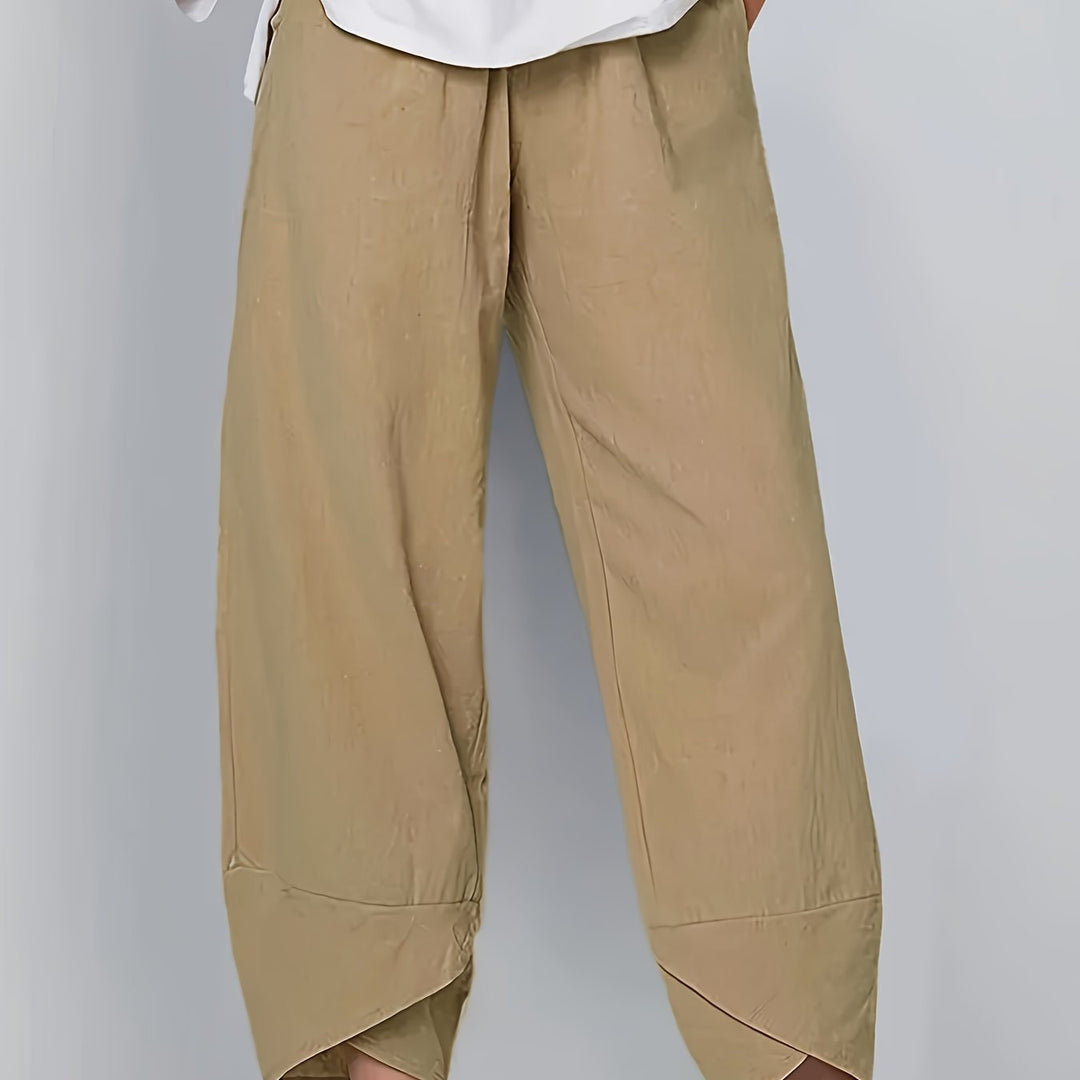 Glenda - Asymmetric Hem Cropped Pants