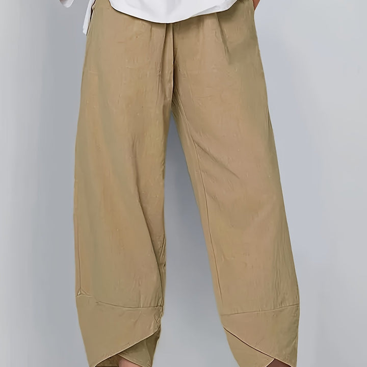 Glenda - Asymmetric Hem Cropped Pants