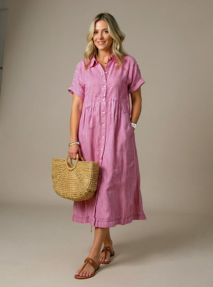 Cassie - Fashionable Striped Dress