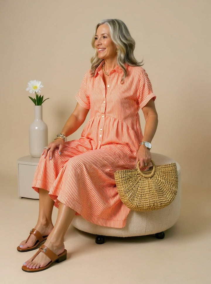 Cassie - Fashionable Striped Dress