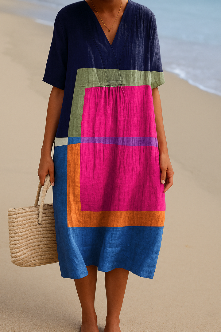 Ethel - Bright Color Block Dress