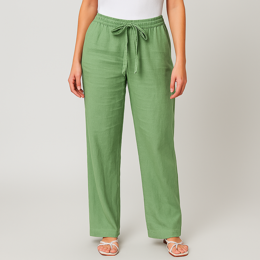Lorraine - Elegant Tie Waist Linen Pants
