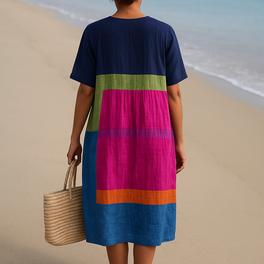 Ethel - Bright Color Block Dress