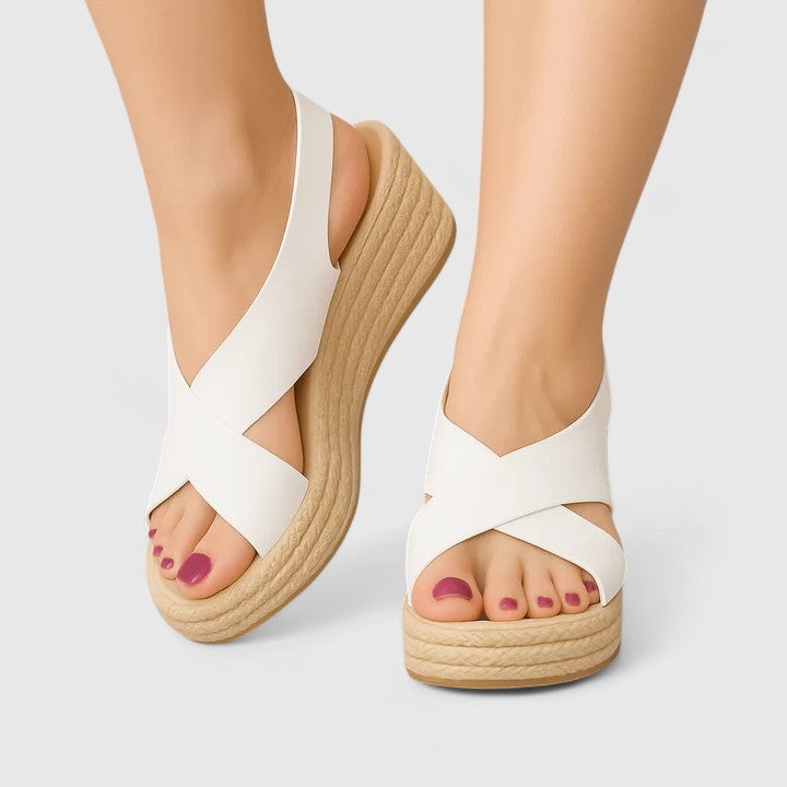 Bellany - Criss Cross Wedge Sandals