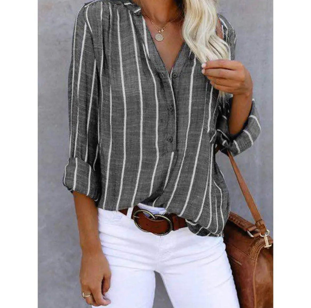 Bethany - Striped Casual Blouse