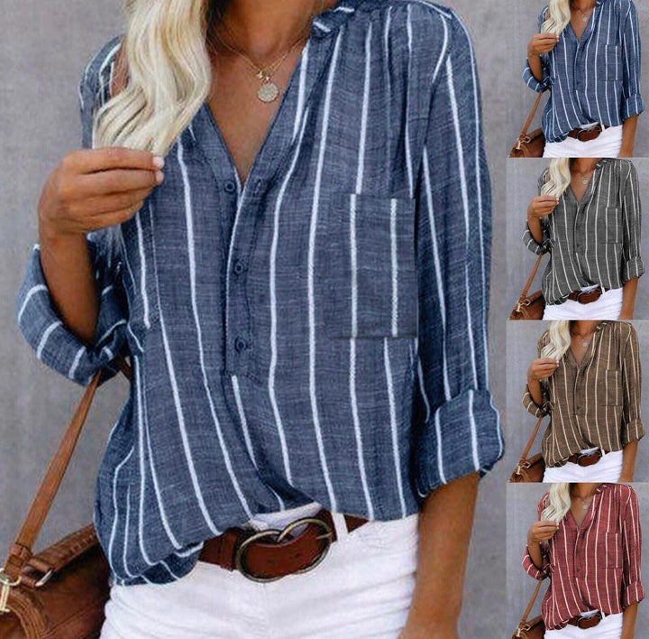 Bethany - Striped Casual Blouse