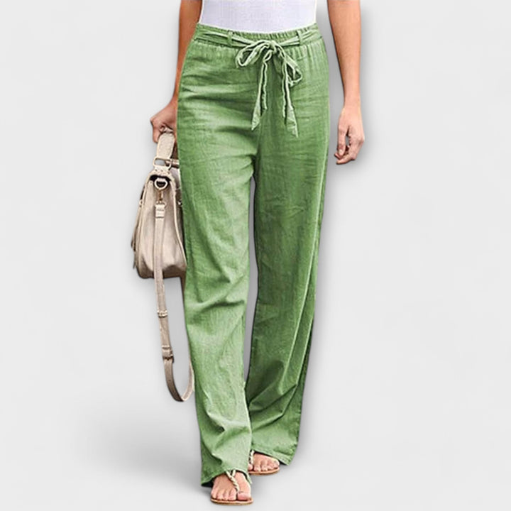 Pauline - Tie-Waist Wide-Leg Pants