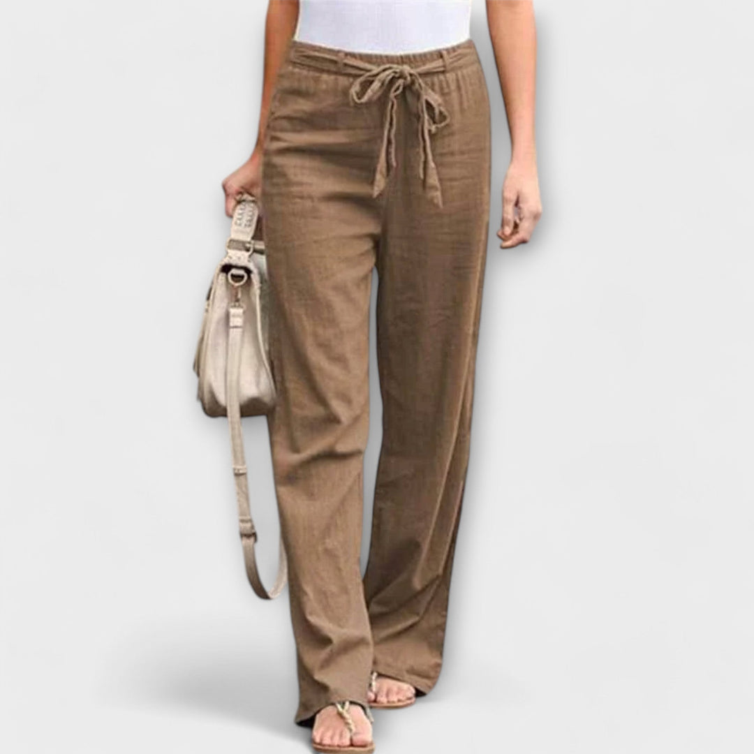 Pauline - Tie-Waist Wide-Leg Pants