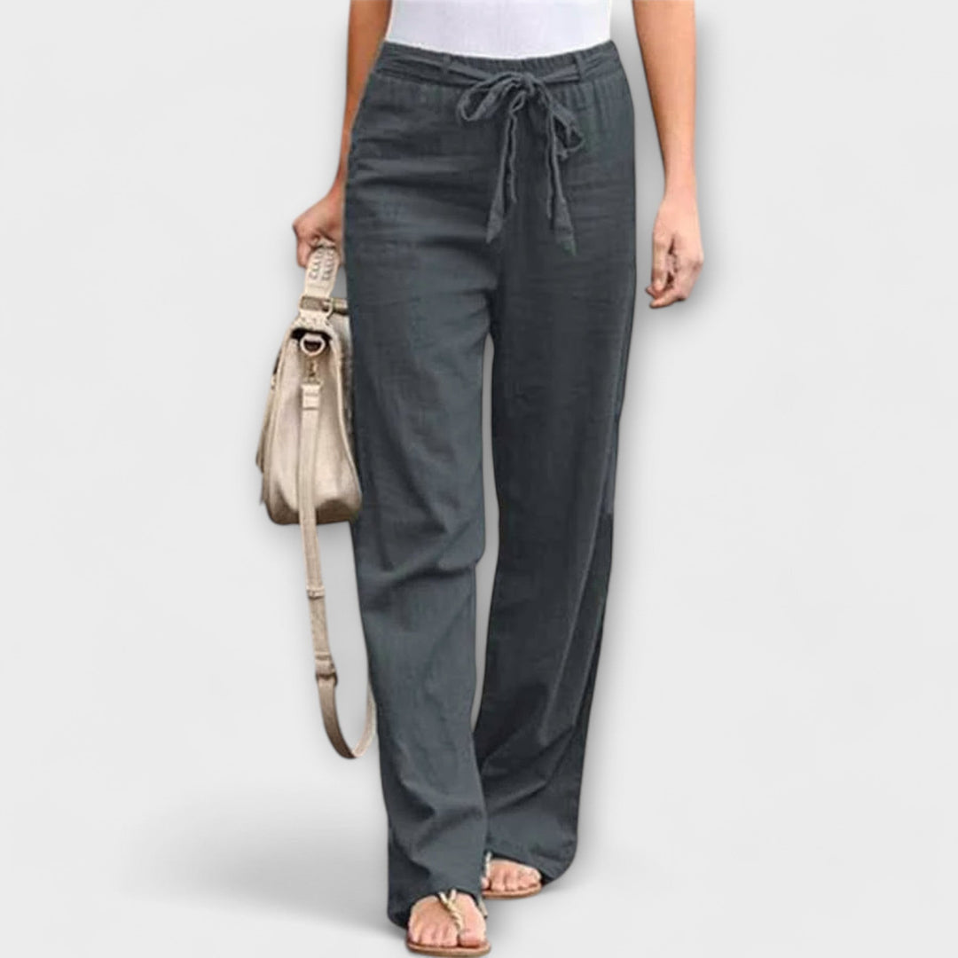 Pauline - Tie-Waist Wide-Leg Pants