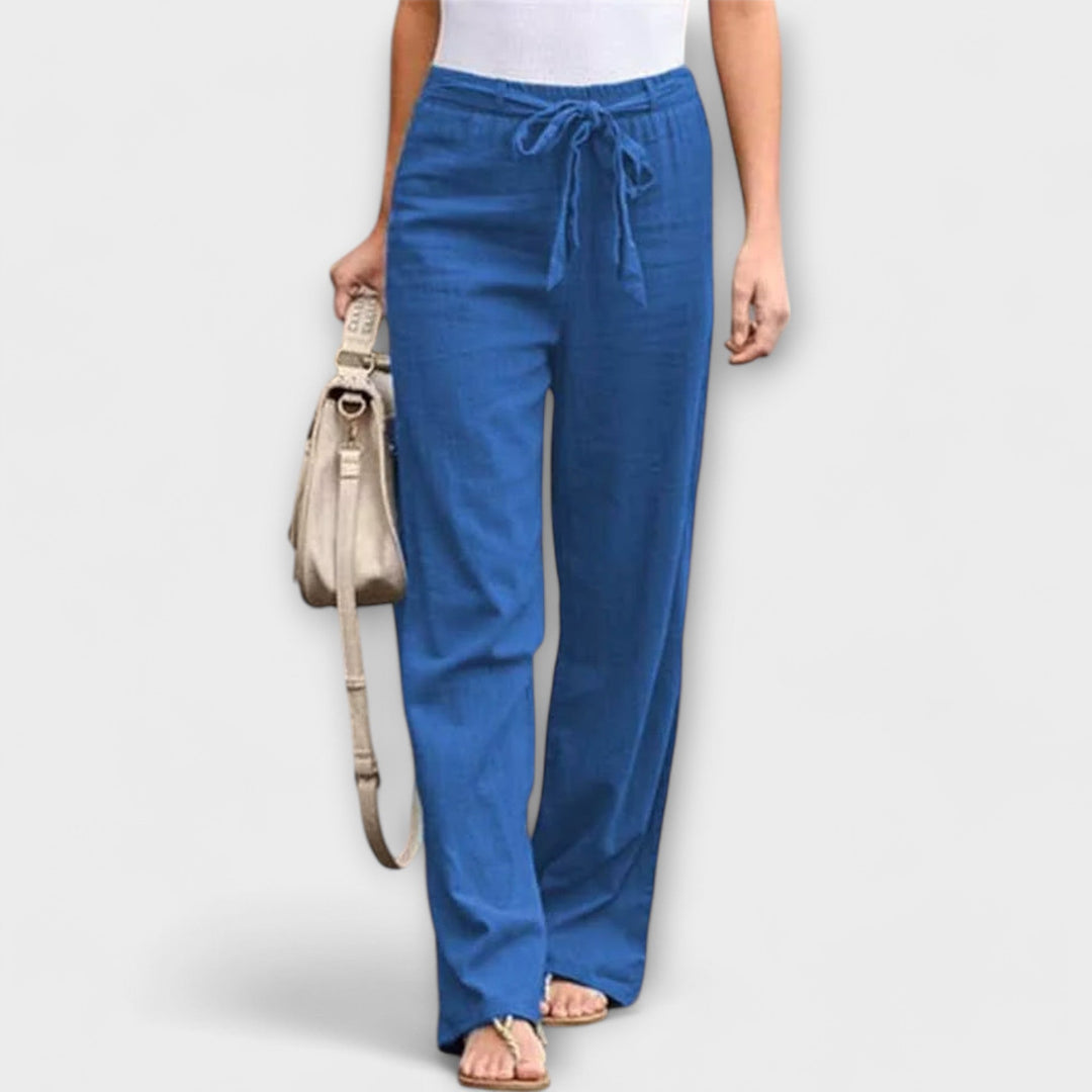 Pauline - Tie-Waist Wide-Leg Pants