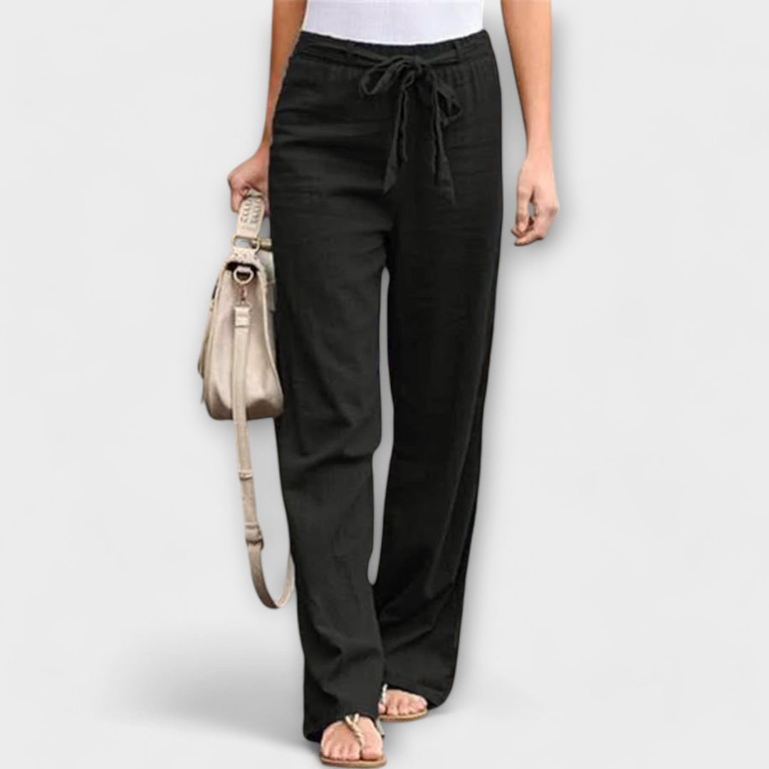 Pauline - Tie-Waist Wide-Leg Pants