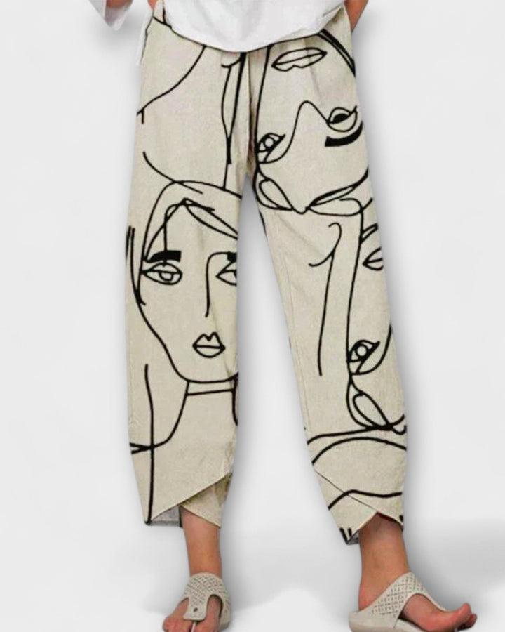 Lynette - Artistic Print Pants