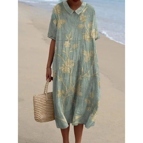 Pamela - Floral Dress with Peter Pan Collar