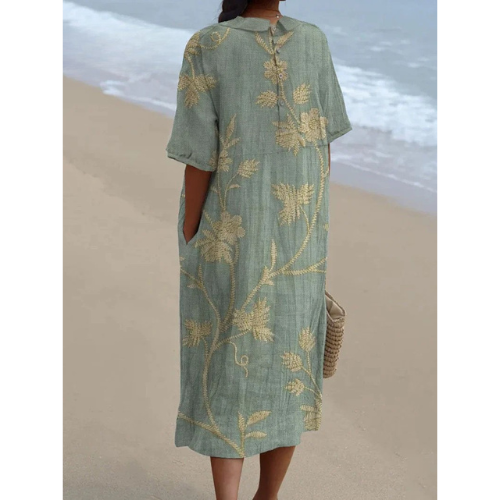 Pamela - Floral Dress with Peter Pan Collar