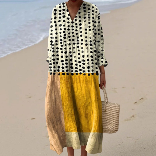 Eleanor - Fluid Dress with Pastel Stripes