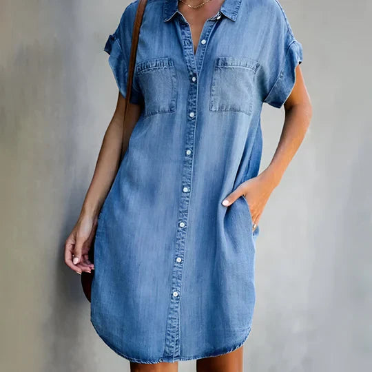 Polly - Lightweight Denim Shirt Dress