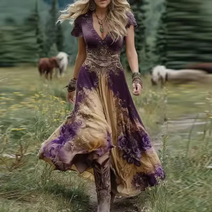 Celestine - Tailored Flowing Floral Dress