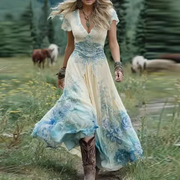 Celestine - Tailored Flowing Floral Dress