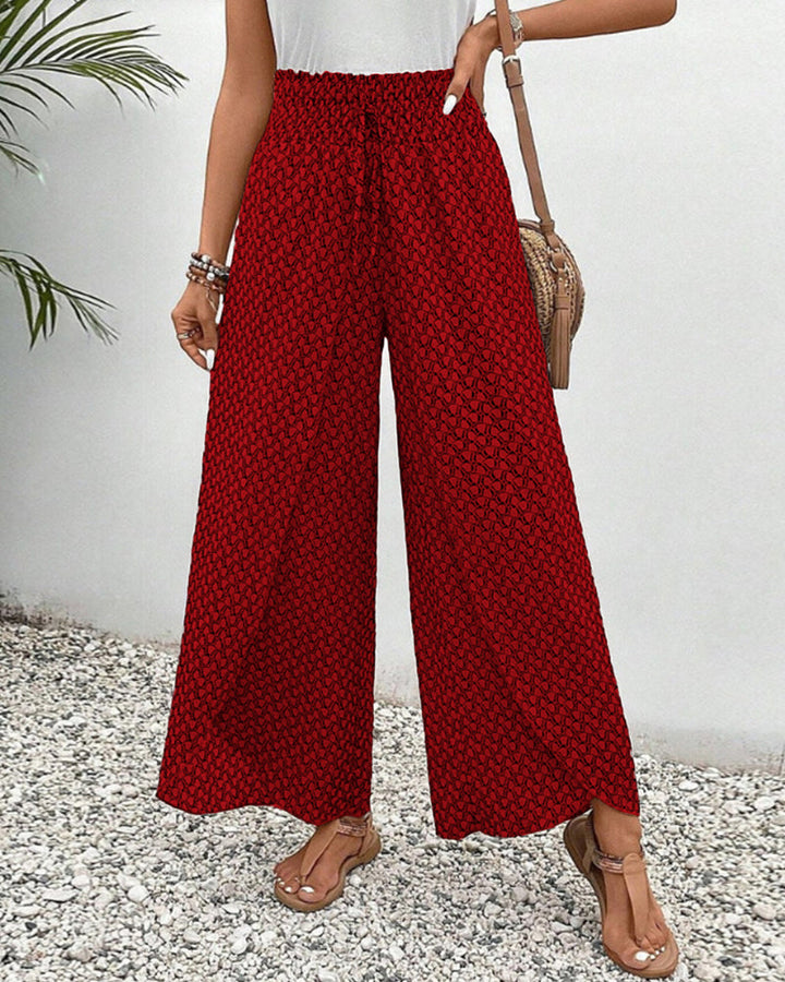 Catherine - Printed Smocked Waist Pants