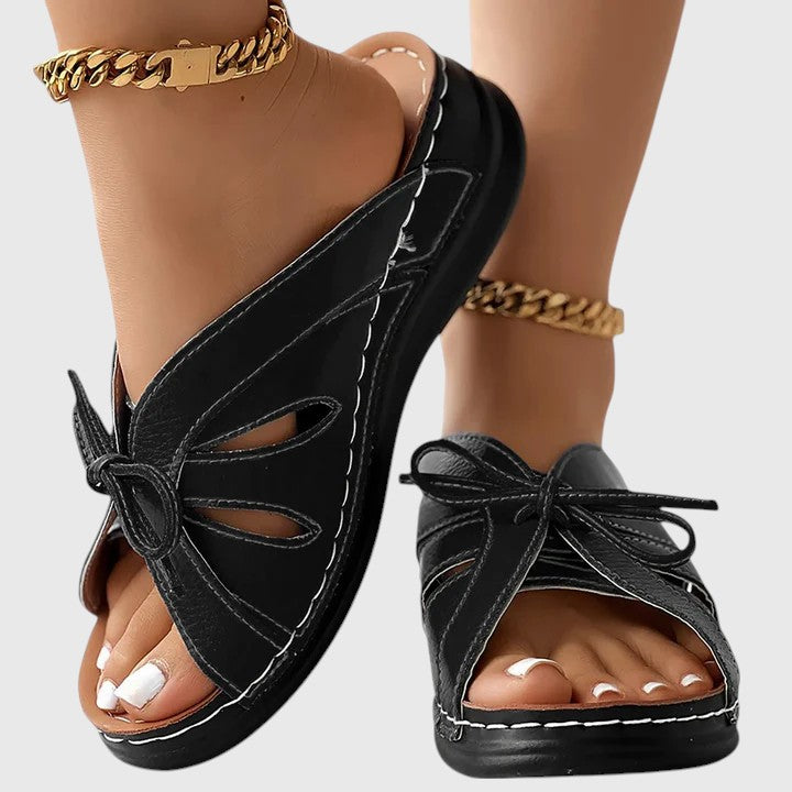 Darcy - Chic Ribbon Slip-On Sandals