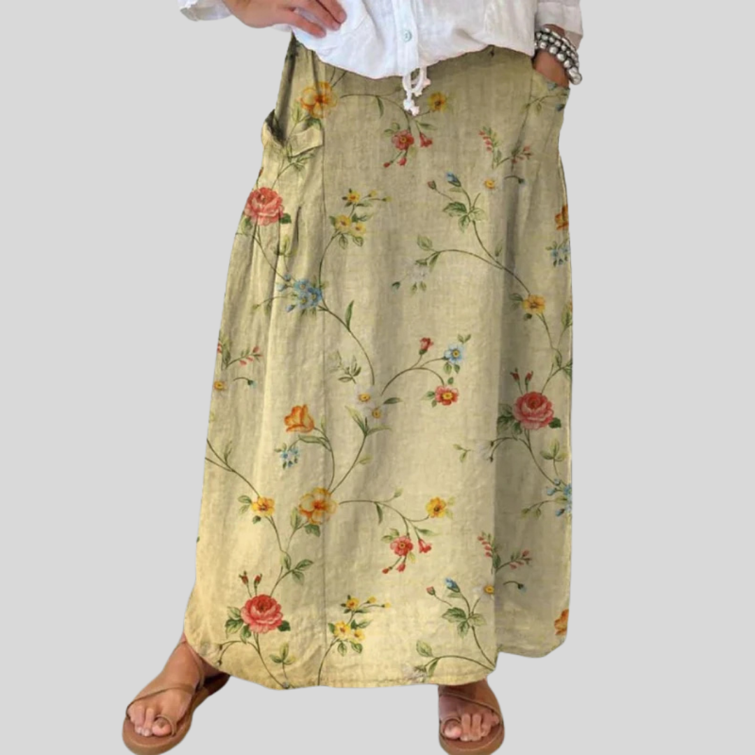 Millie - Bloom Linen Skirt