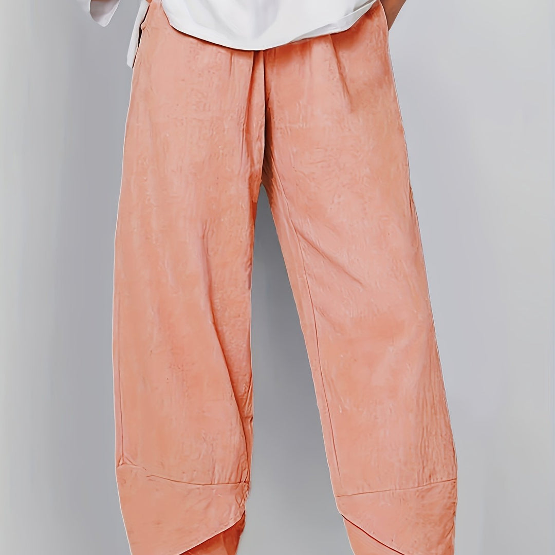 Glenda - Asymmetric Hem Cropped Pants