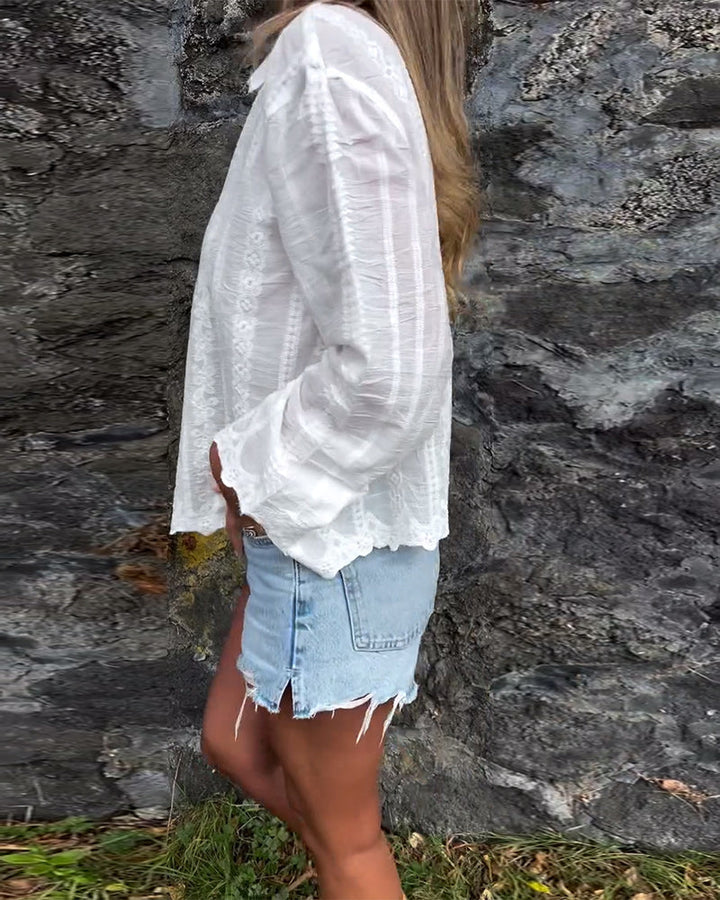 Maureen - Button-Up Polo Shirt