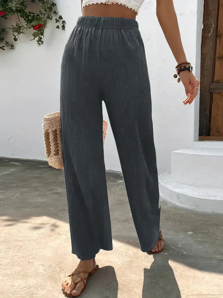 Kathryn - Navy Breeze Wide-Leg Pants