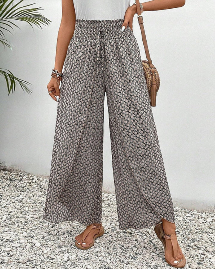 Catherine - Printed Smocked Waist Pants
