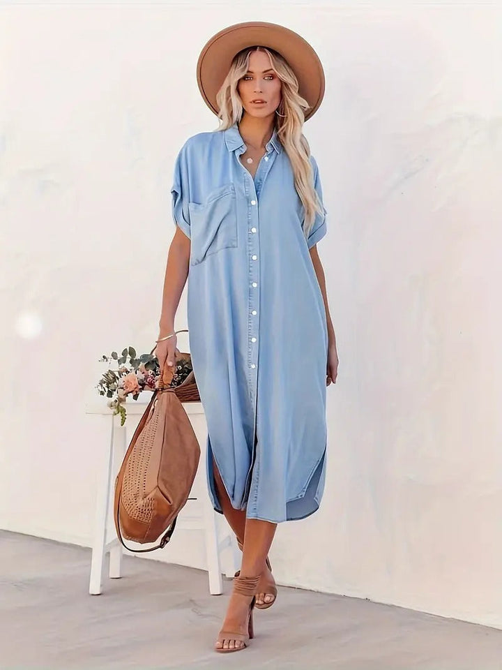 Elaine - Pocketed Shirt Dress