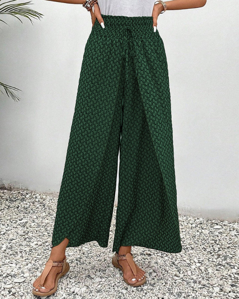 Catherine - Printed Smocked Waist Pants