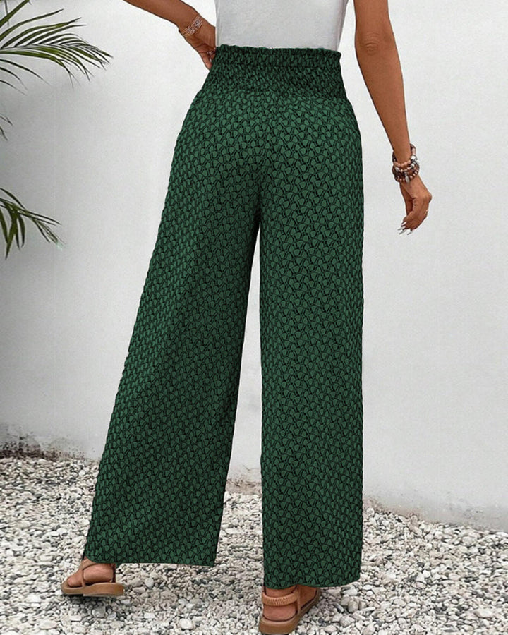 Catherine - Printed Smocked Waist Pants