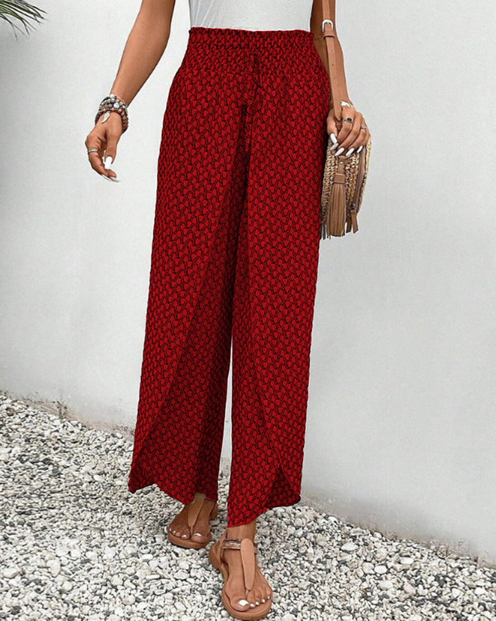 Catherine - Printed Smocked Waist Pants