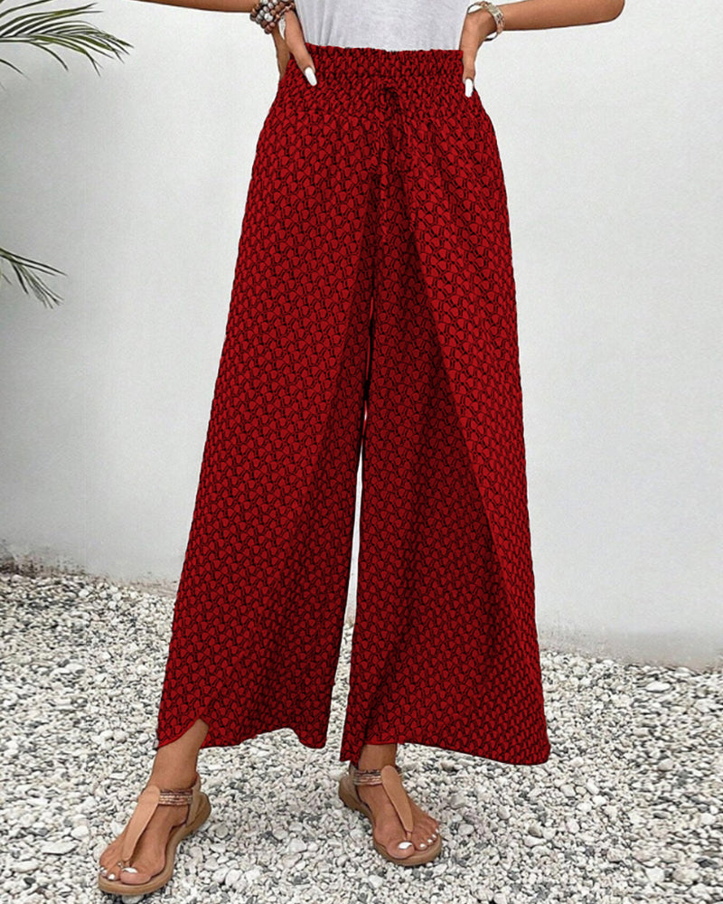 Catherine - Printed Smocked Waist Pants