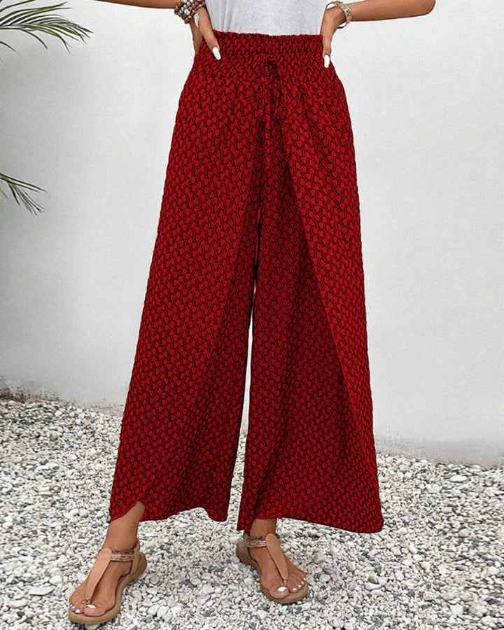 Catherine - Printed Smocked Waist Pants