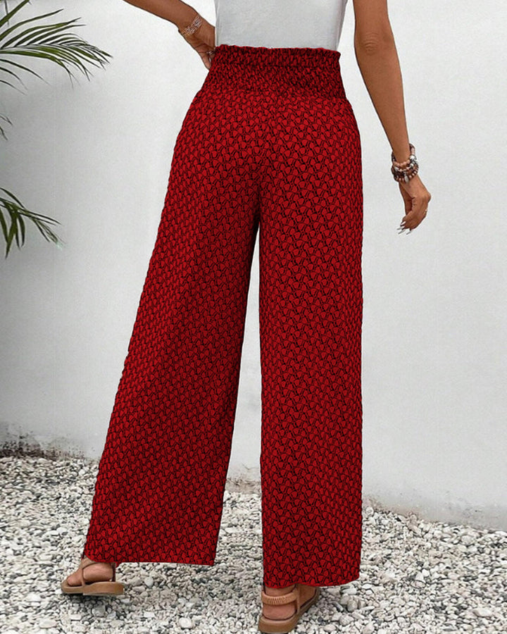 Catherine - Printed Smocked Waist Pants