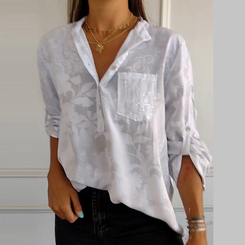 Eloise - Embellished Pocket Blouse