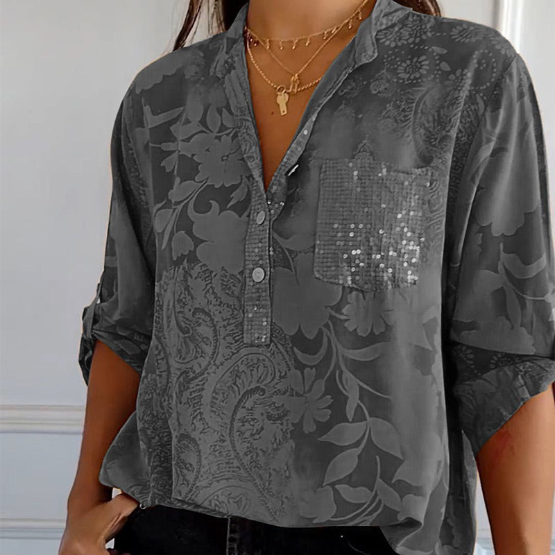 Eloise - Embellished Pocket Blouse